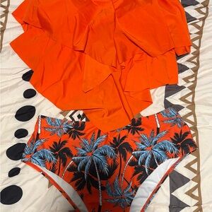 SHEIN Tropical Orange Bikini Set